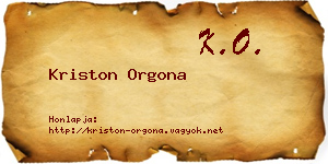 Kriston Orgona névjegykártya
